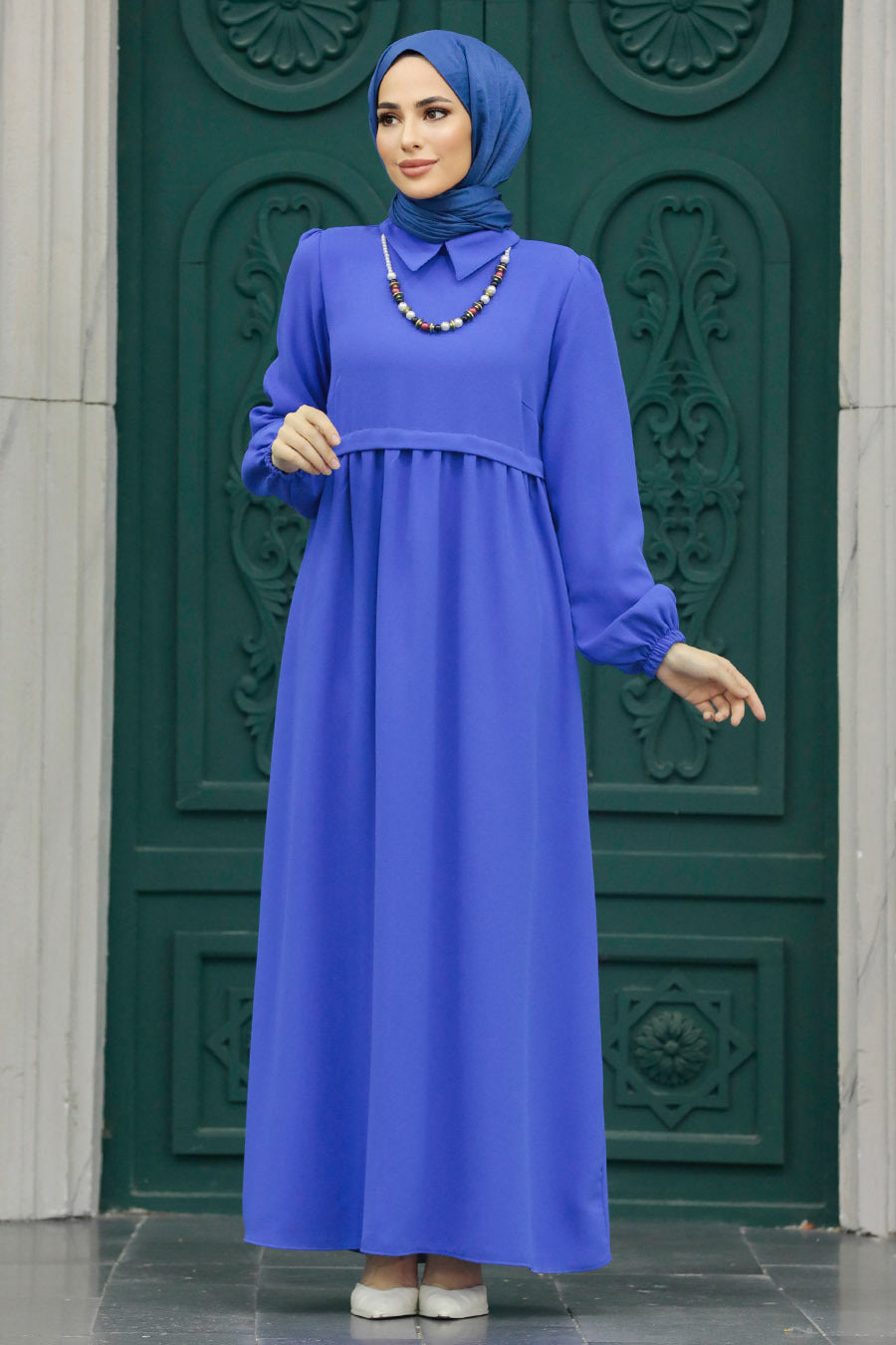 Cinched Waist Maxi Dress W/ matching necklace - (2 Colors) Demure Loft Cinched Waist Maxi Dress W/ matching necklace - (2 Colors) Demure Loft