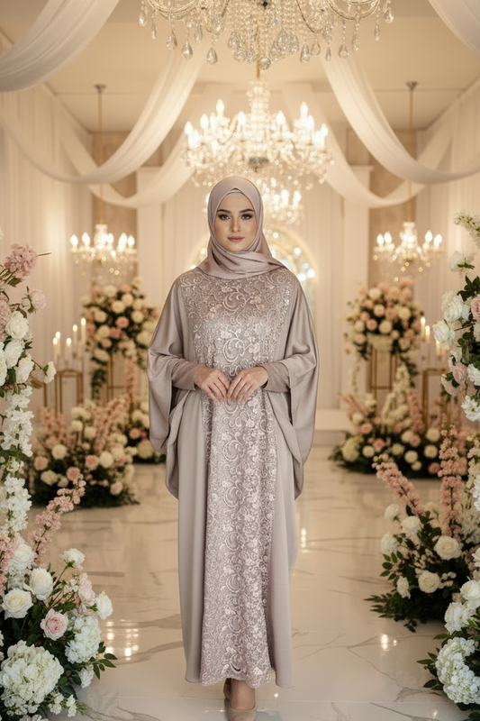 Lace Overlay Kuwaiti Kaftan