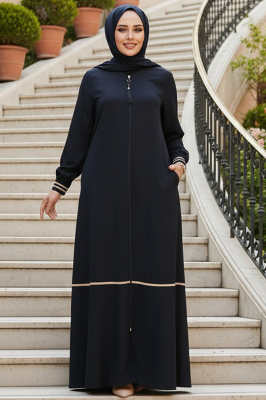 Modest Mermaid Abaya - Navy Blue