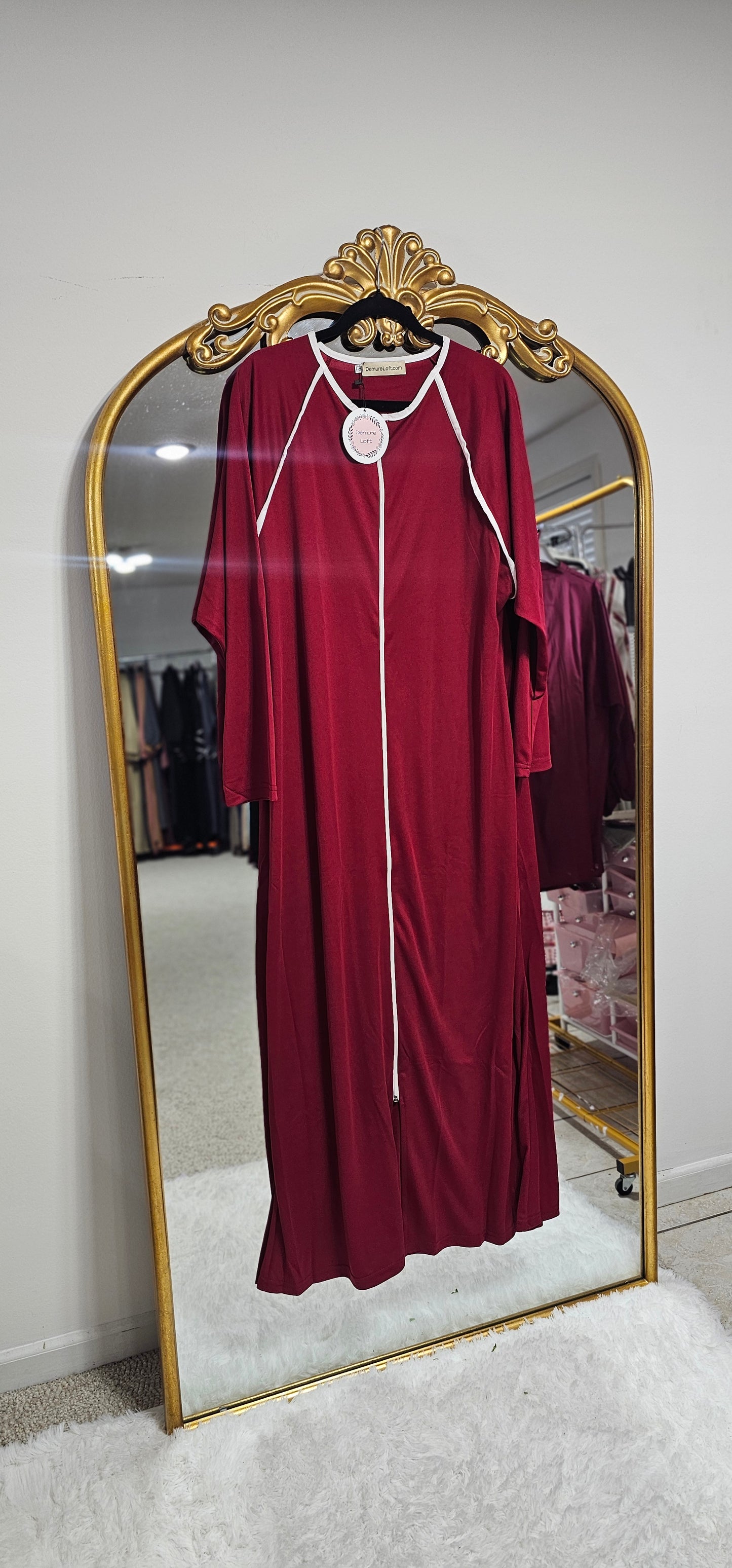 Simple Prayer Abaya - Red