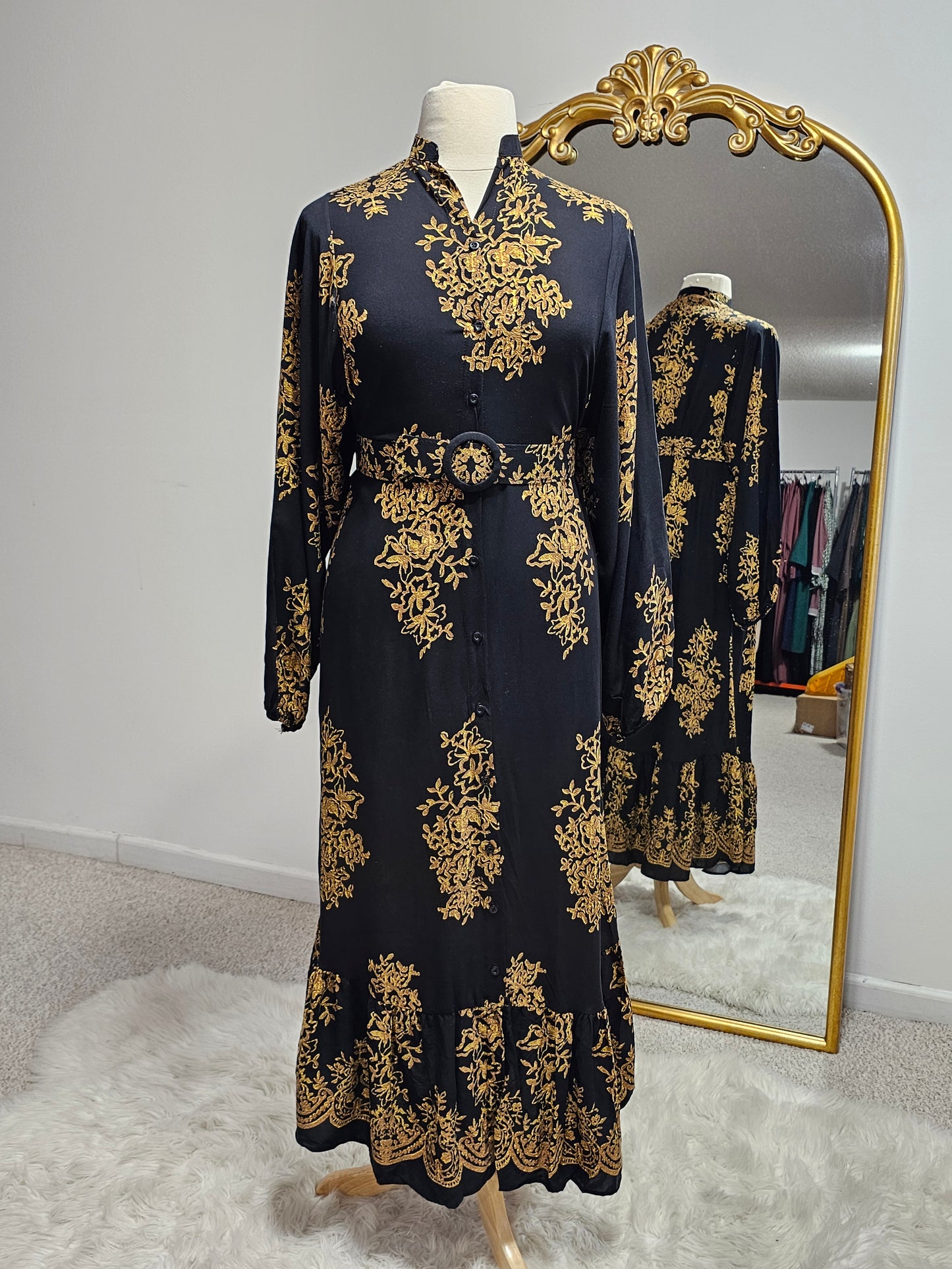 Cotton Maxi Dress - Black