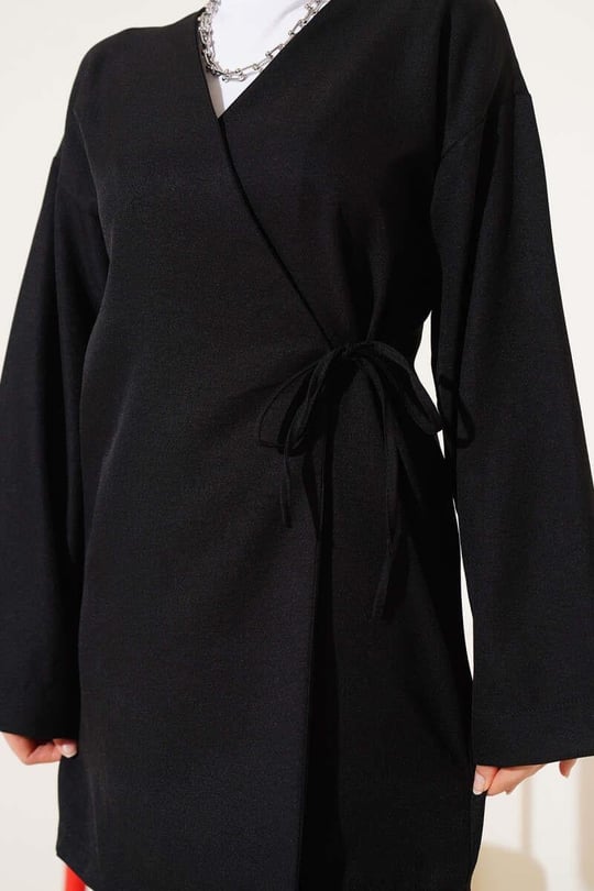 Wrap Side Tie 2pc Set - Black