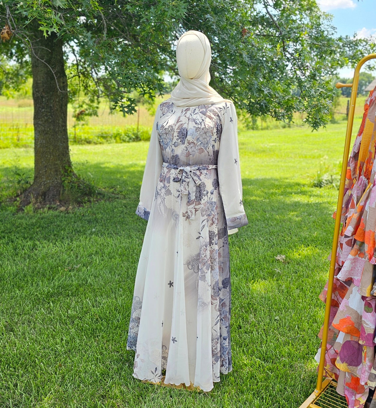 Fully Lined Chiffon Floral Dress