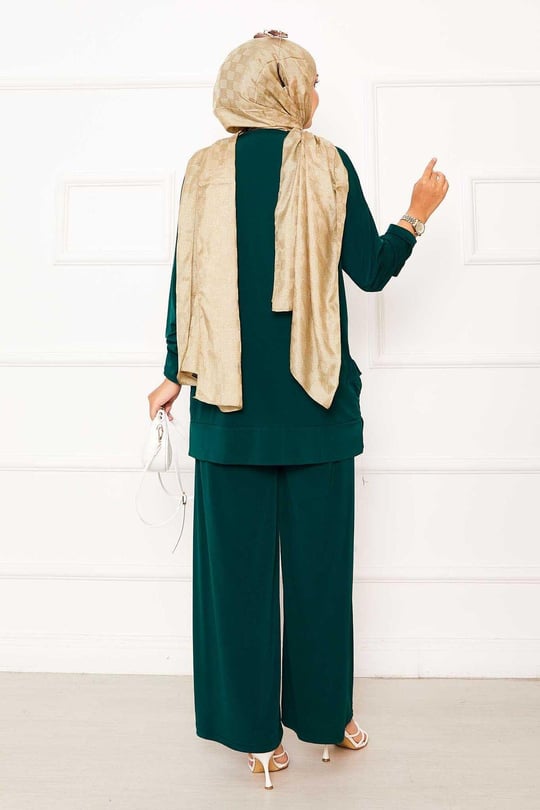 Comfy Casual 2pc Set w/ Pockets- Forest Green