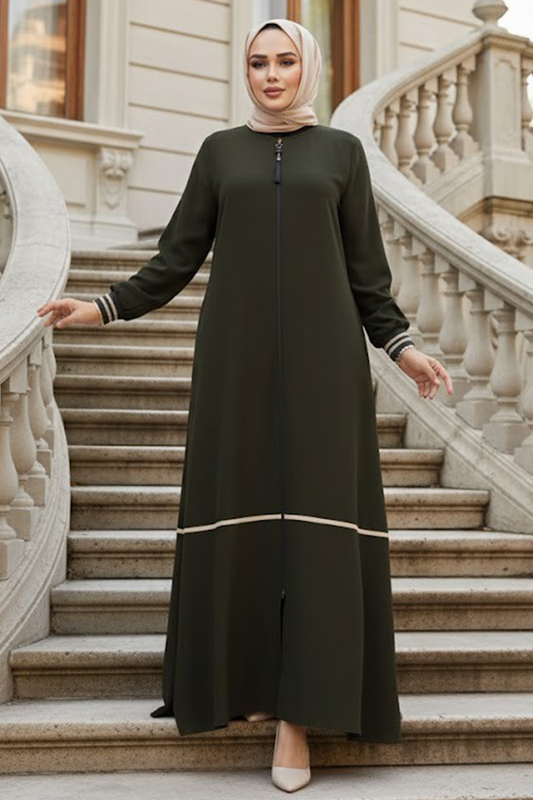Modest Mermaid Abaya - Olive