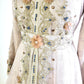 3D Flower and Gold Embroidery Turkish Kaftan