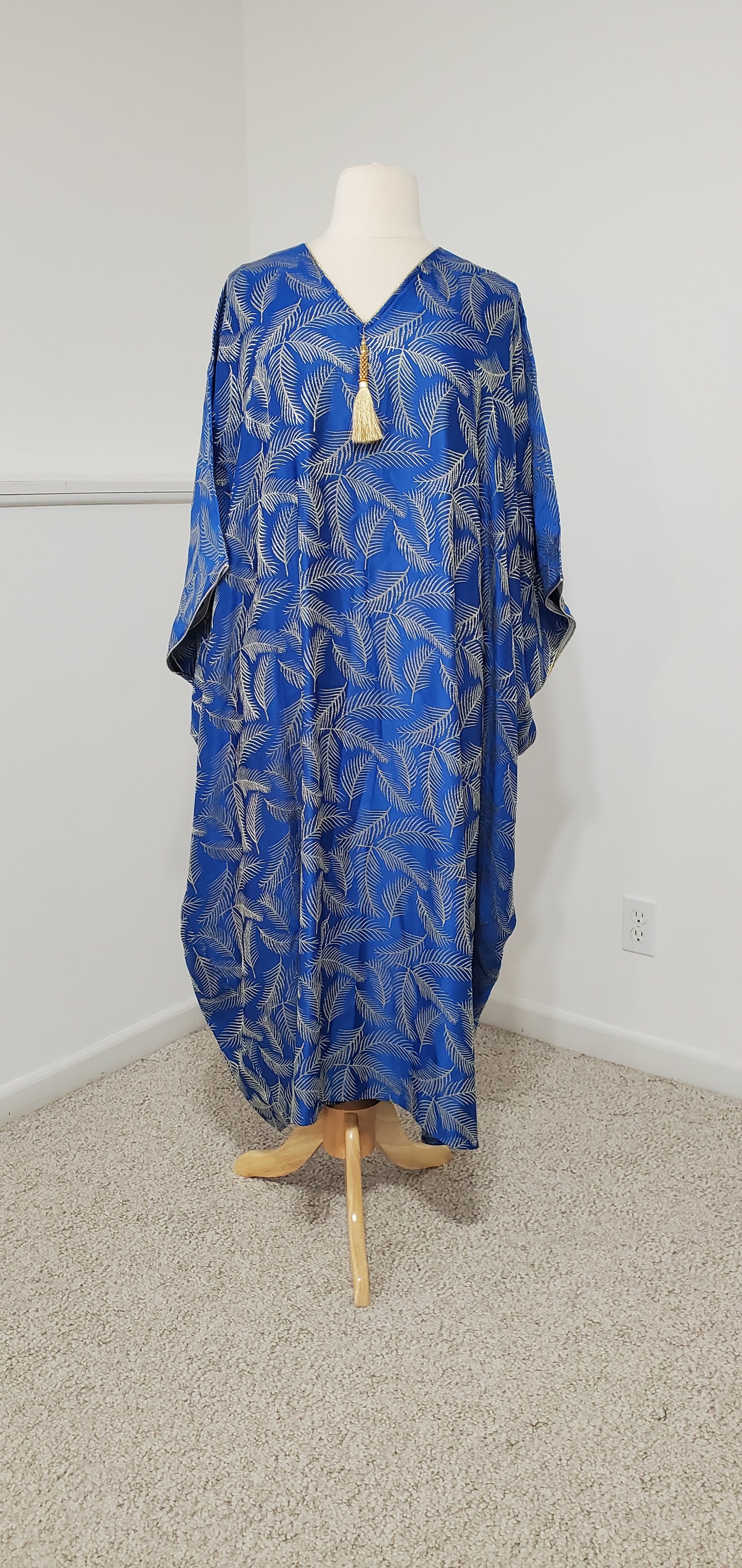 Gold Leaf Butterfly Kaftan - Royal Blue