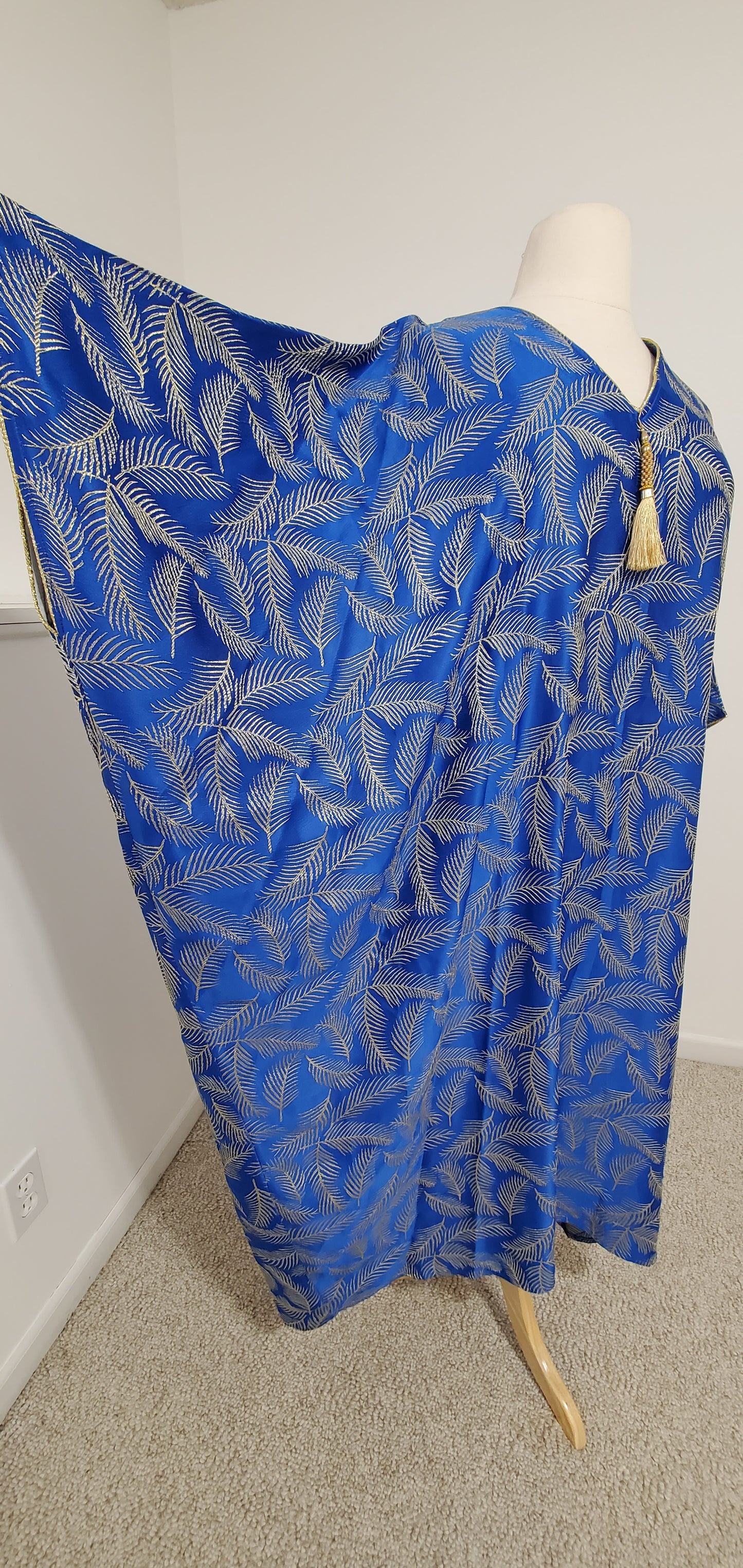 Gold Leaf Butterfly Kaftan - Royal Blue