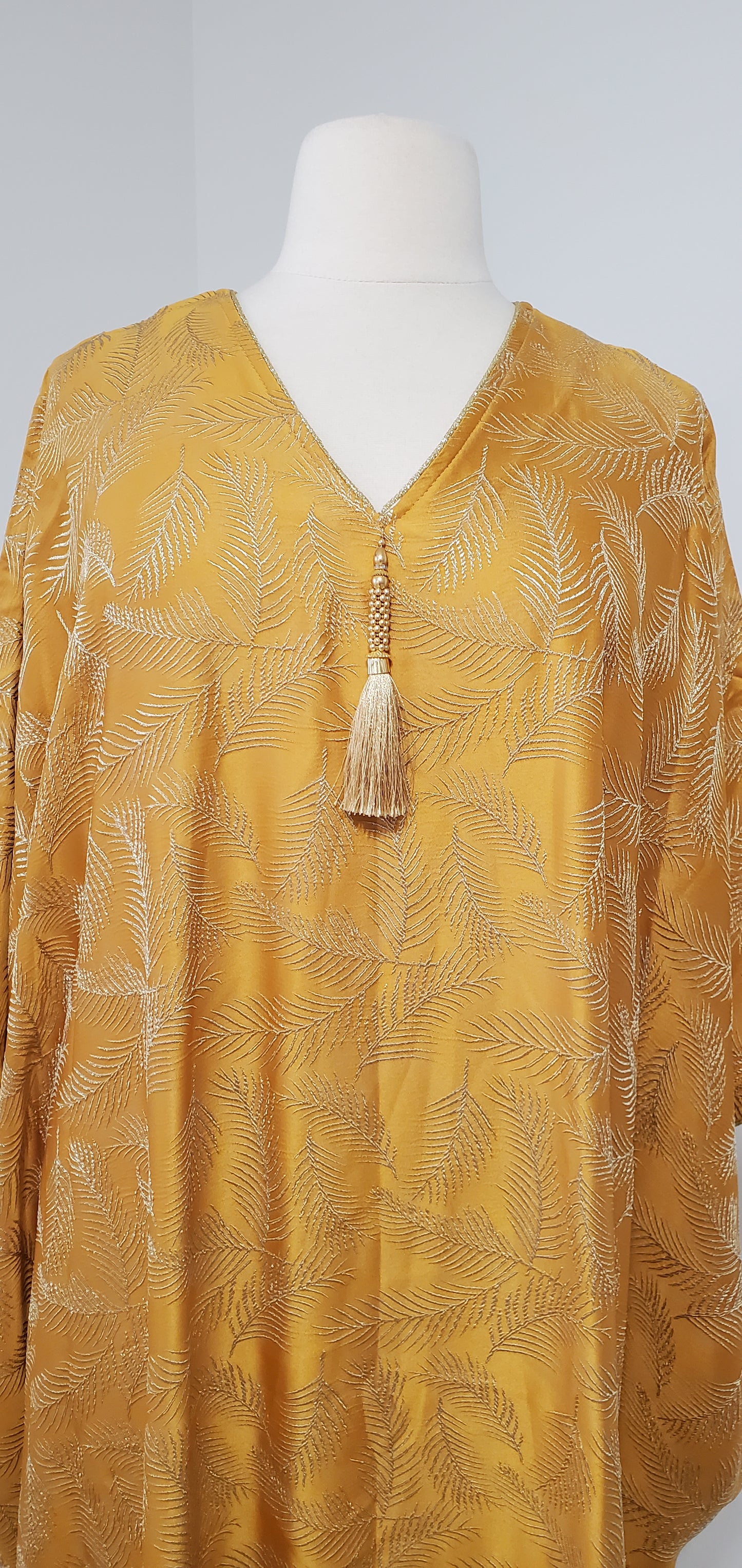 Gold Leaf Butterfly Kaftan - Yellow