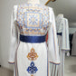 Damask Embroidered Thobe - Royal Blue