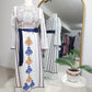 Damask Embroidered Thobe - Royal Blue