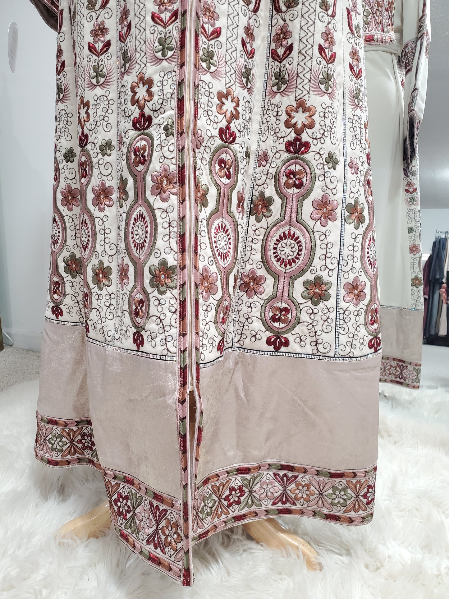 Traditional Thobe with zipper - (Beige)