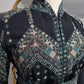 Satin Royal Thobe Gown -(Black & Green)