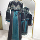 Satin Royal Thobe Gown -(Black & Green)