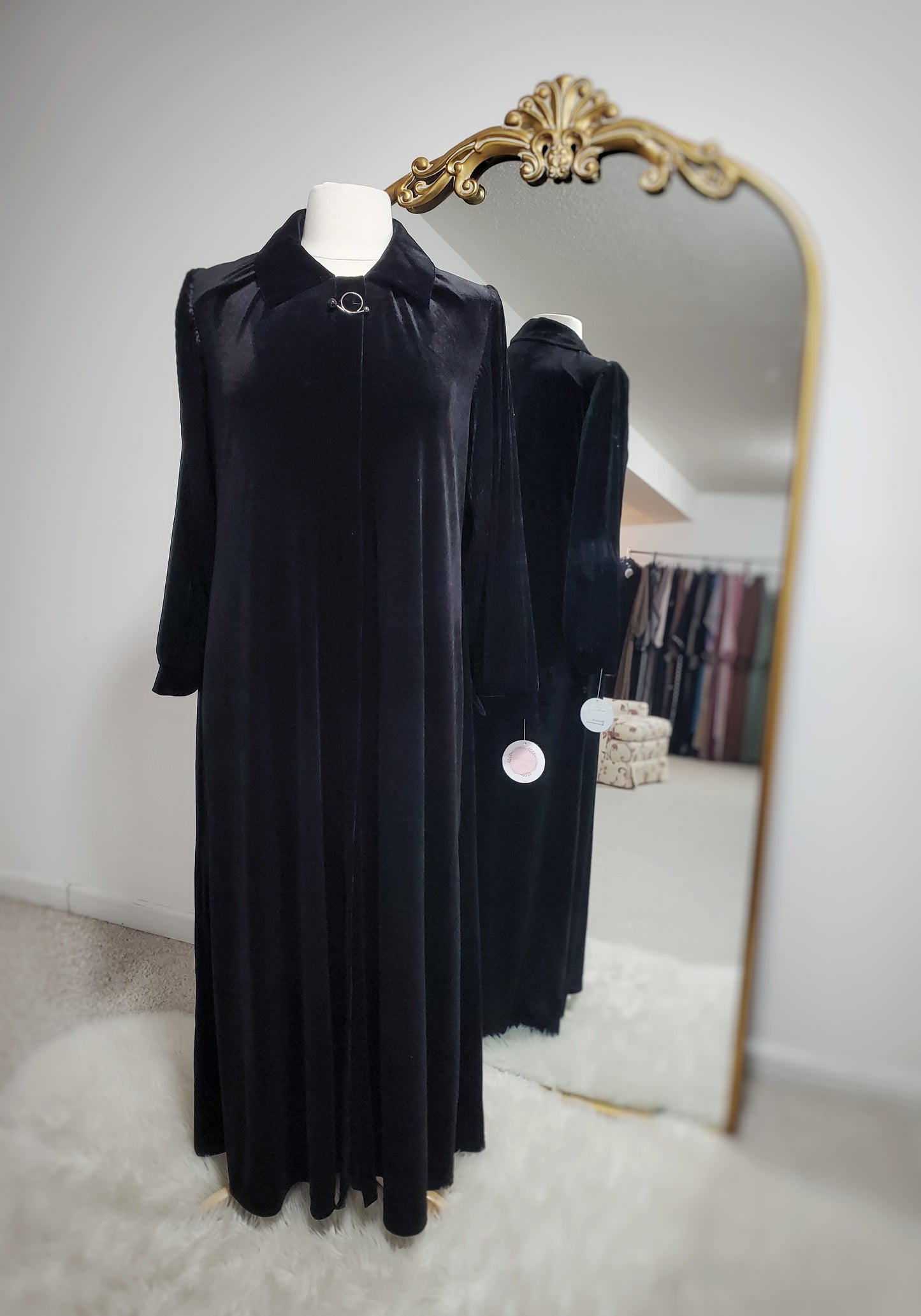 Zipper Velvet Abaya