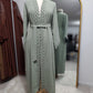 Open Abaya with Pearls - (3 Colors)