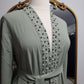 Open Abaya with Pearls - (3 Colors)