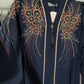 Star Embroidered Abaya - Navy Blue