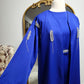 3 PC Crystal Detail Abaya/Dress - Royal Blue