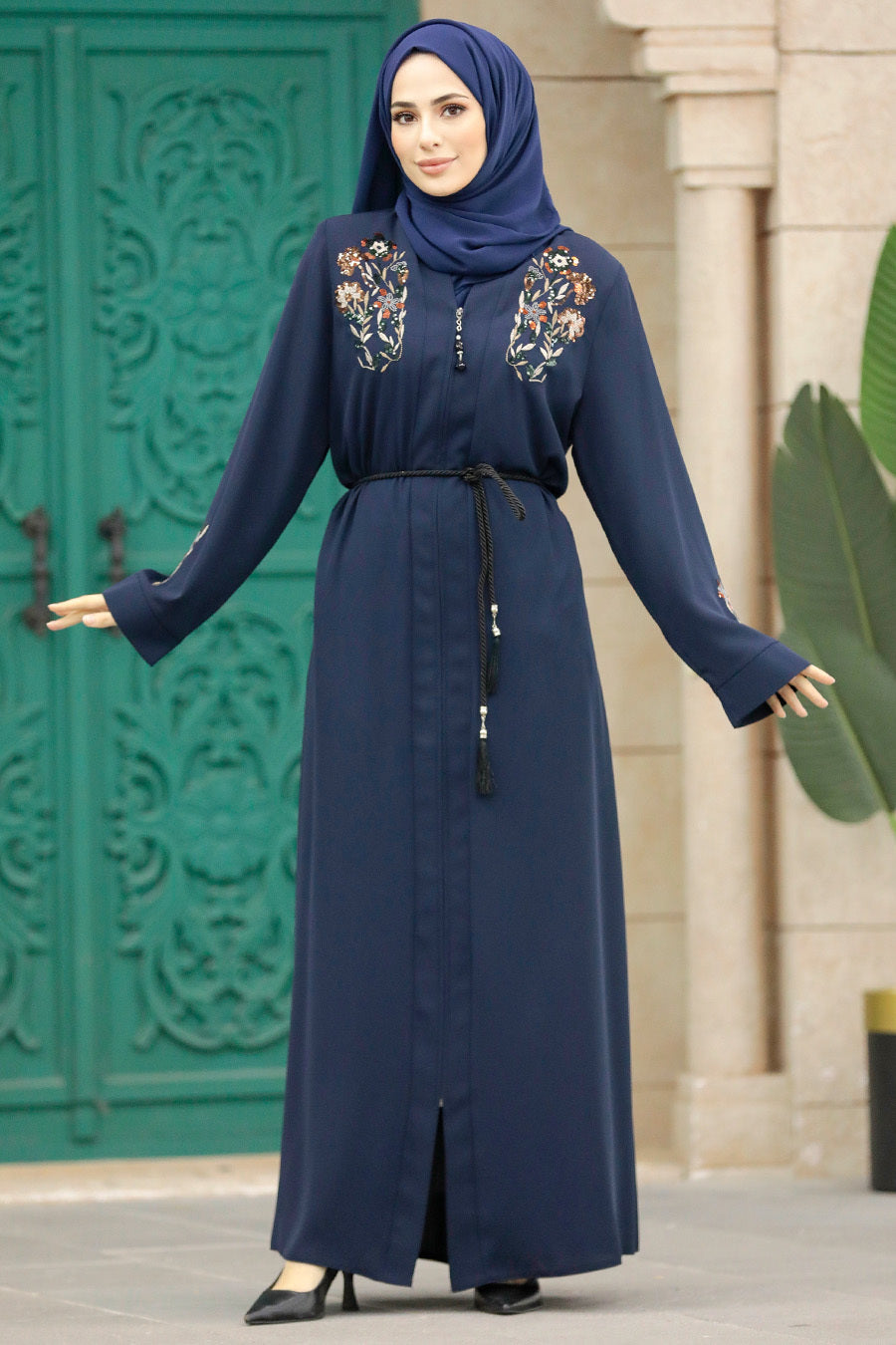 Sequin Embroidered Floral Abaya - (2 Colors)