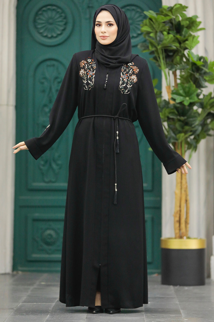 Sequin Embroidered Floral Abaya - (2 Colors)