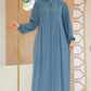 Flowy Button Detail Abaya - (5 Colors)