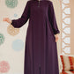 Flowy Button Detail Abaya - (5 Colors)