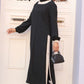 Two Tone Modest 2PC Set - Black & Cream
