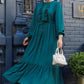 Ruffle Drawstring Maxi Dress - Teal
