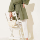 Crystal Button Shirt Tunic - Olive