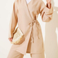 Wrap Side Tie 2pc Set - Beige