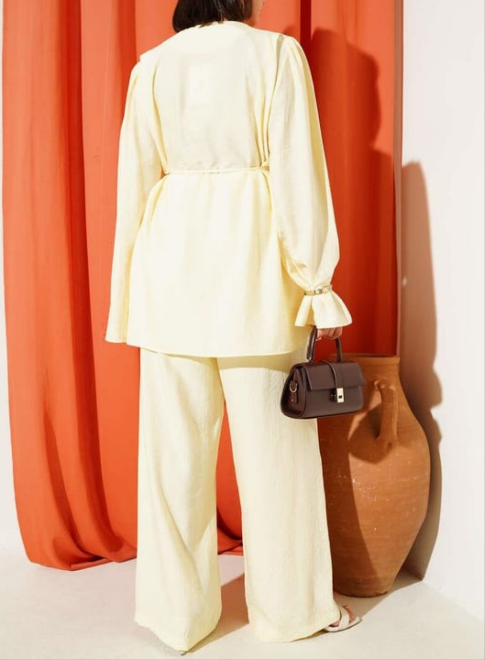 Button Detail 2pc Set - Butter Yellow