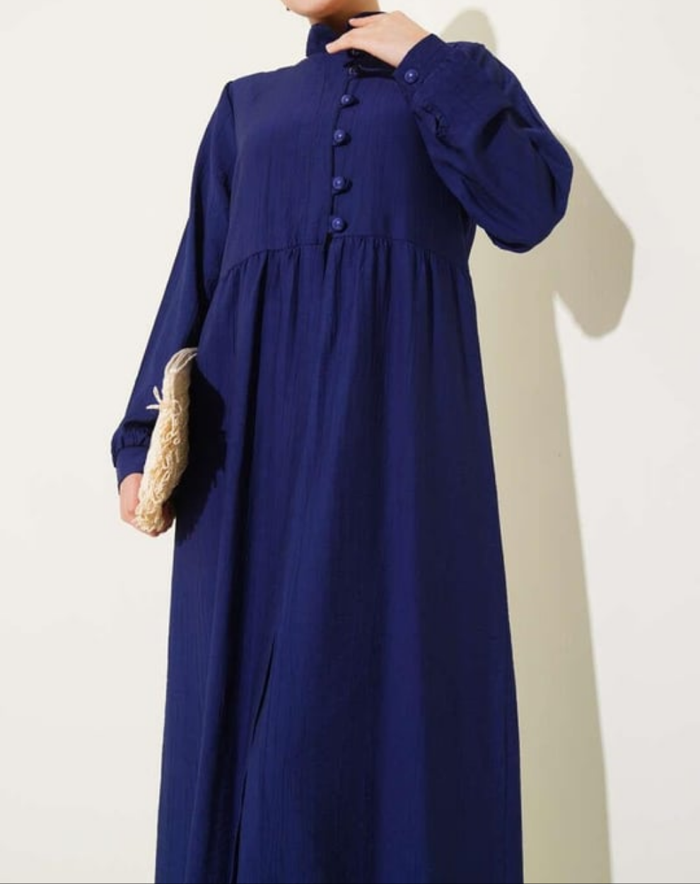Maxi Half-Buttoned 2pc Set - Navy Blue