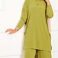 Comfy Casual 2pc Set w/ Pockets - Lime Green
