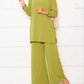 Comfy Casual 2pc Set w/ Pockets - Lime Green