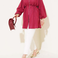 Crystal Button Shirt Tunic - Rich Red