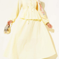 Pleated Buttoned Shirt 2pc Skirt Set - Yellow