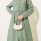 Maxi Half-Buttoned 2pc Set - Green