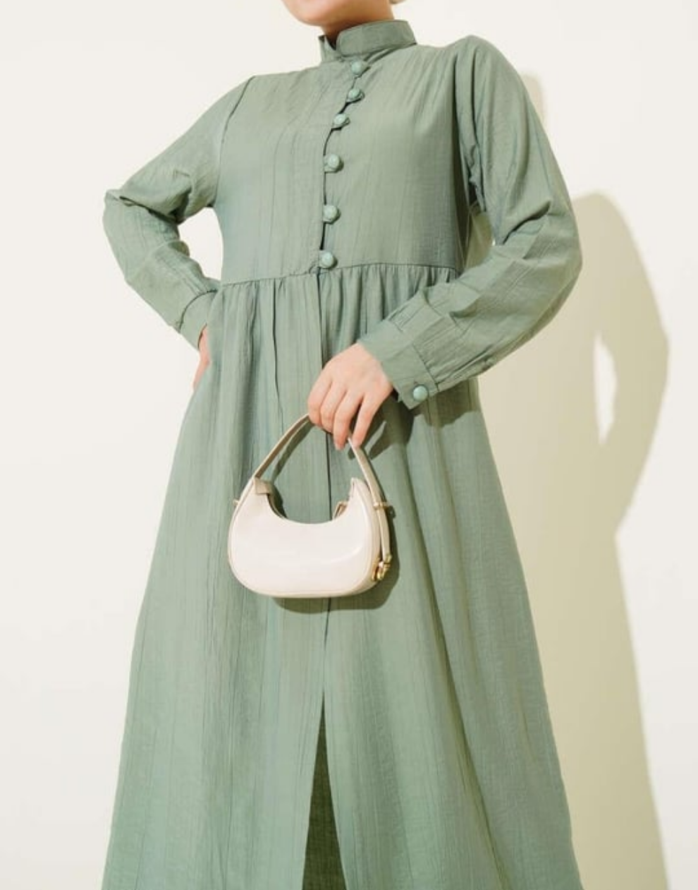 Maxi Half-Buttoned 2pc Set - Green