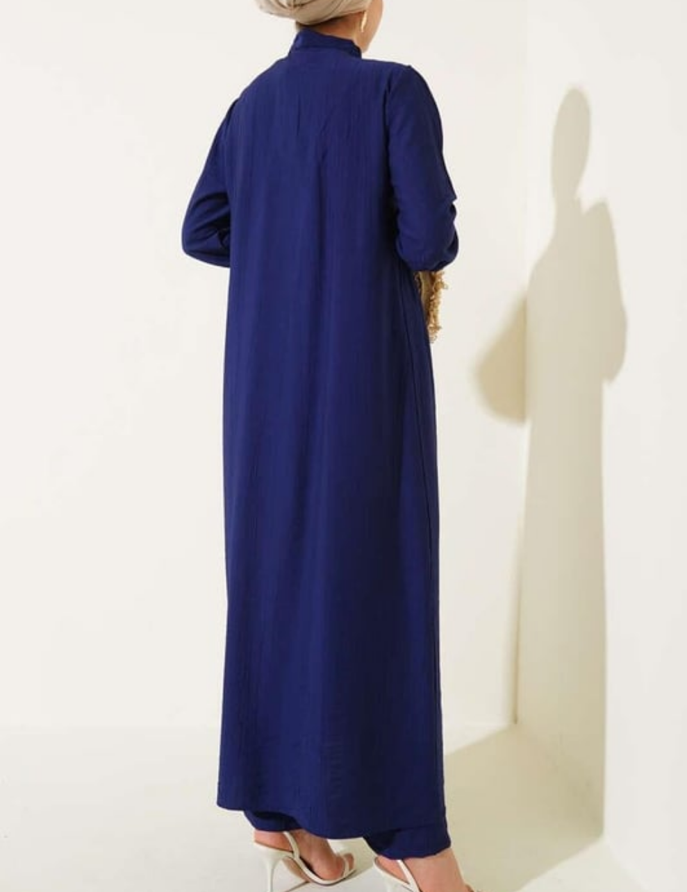 Maxi Half-Buttoned 2pc Set - Navy Blue
