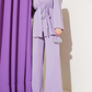 Gathered Sleeve Buttoned 2pc Set - Lavender