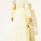 Pleated Buttoned Shirt 2pc Skirt Set - Yellow