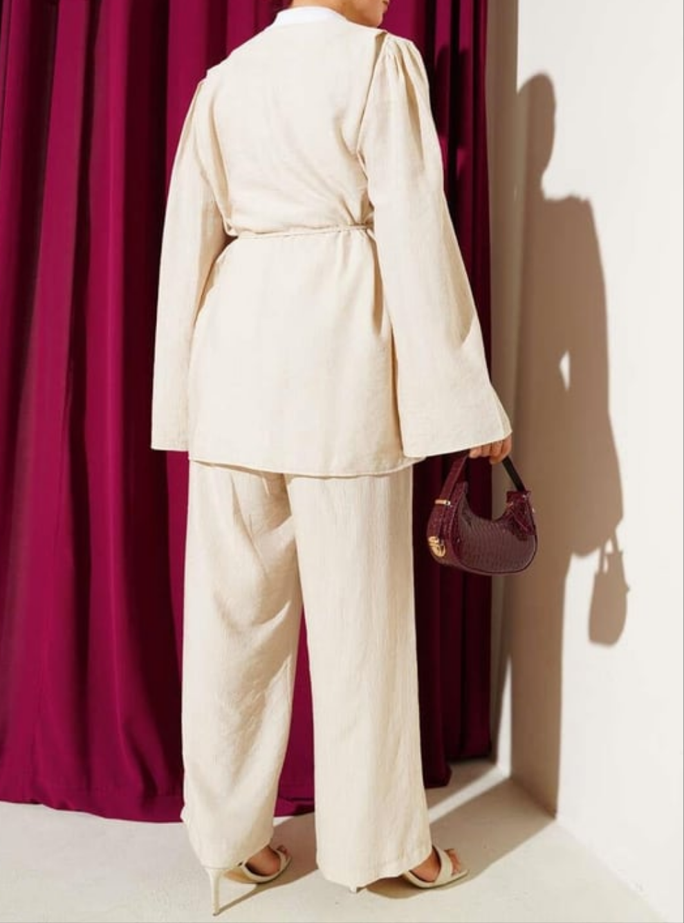 Button Detail 2pc Set - Cream