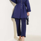 Crystal Button Shirt Tunic - Navy Blue