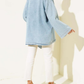 Front Tie Denim Kimono - Light
