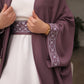 Kimono 3PC Embroidered Abaya - Beige