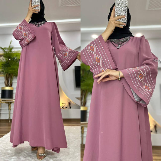 Embroidered Wide Sleeve Abaya - (3 Colors)