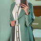 Formal 2 pc Notched Collar Dress / Abaya - Mint