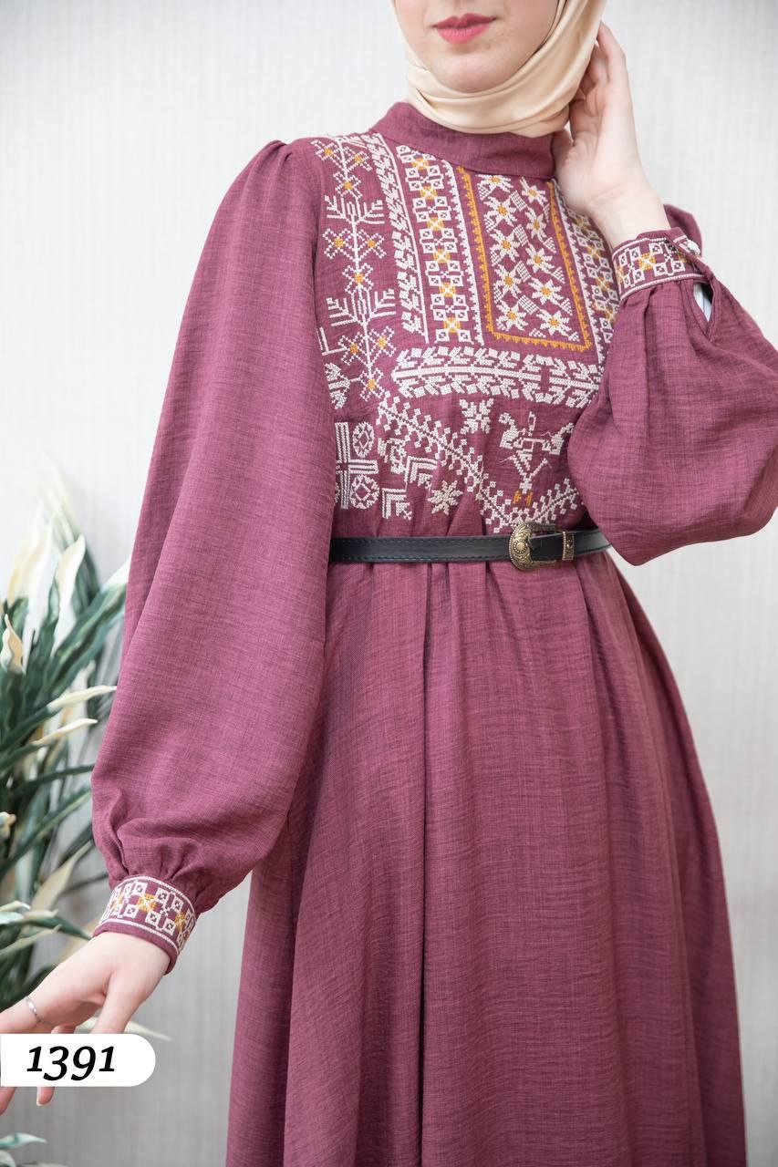 Cross Stitch Embroidered Maxi Dress - Cranberry