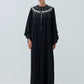Beaded Pearl Collar Open Abaya
